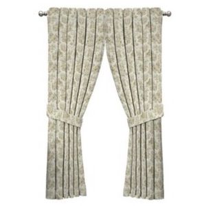 Waverly Charmed Life Curtain Panels Pair 52” W x 84” L Color Linen Toile New
